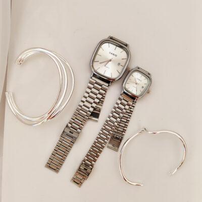 ساعت کاسیو اولدمانی سیلور ست و مردانه و زنانه