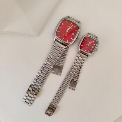 ساعت کاسیو الدمانی ست سیلور صفحه چری