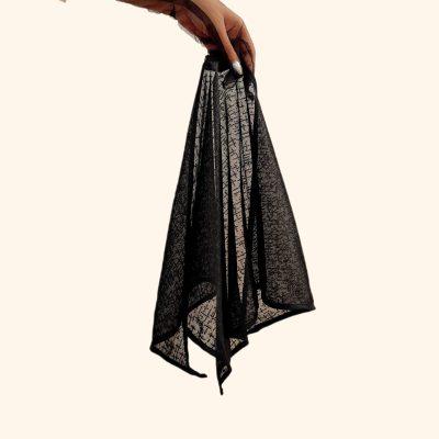 روسری سه گوش مشکی ، جنس تور