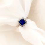 انگشتر جواهری نگین آبی کد 1020 - تصویر 4