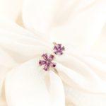 انگشتر جواهری مدل گل بنفش | 10202