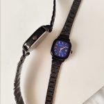 ساعت ست مشکی صفحه ابی