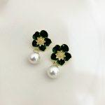 گوشواره میناکری رنگ سبز