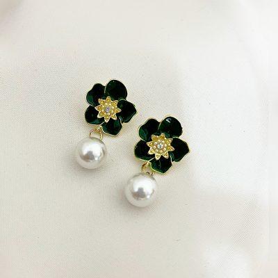 گوشواره میناکری رنگ سبز