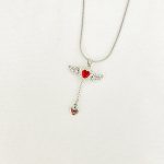 گردنبند جواهری مدل قلب قرمز