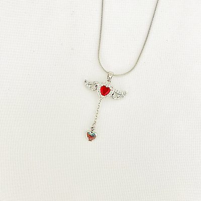 گردنبند جواهری مدل قلب قرمز