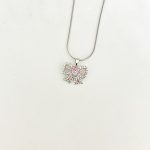 گردنبند جواهری دخترانه شیک مدل پاپیون صورتی