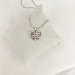 گردنبند جواهری مدل پاپیون صورتی